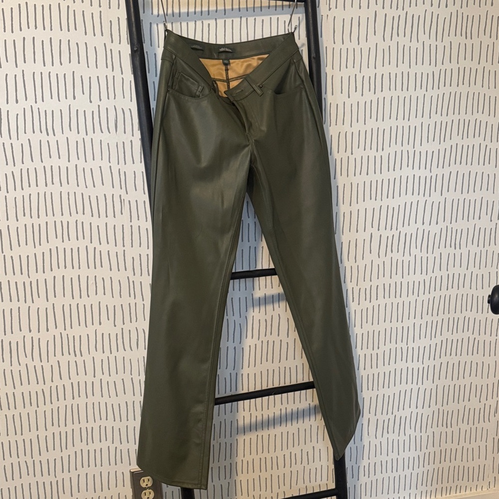 wild fable Olive Green Faux Leather Flare Pants